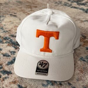 47 Brand White Cap with Orange T Tennessee Emblem